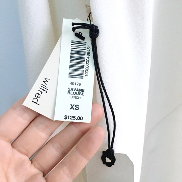 NWT Wilfred Savane silk cream hi lo blouse - xs - Picture 6 of 6